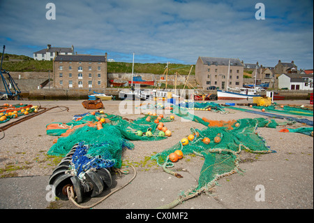 Fischerboote im Hafen von Burghead Moray, Grampian Garnele. Schottland. SCO 8423 Stockfoto