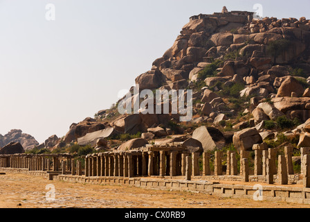 Elk201-2671 Indien, Karnataka, Hampi, Sule Basar Stockfoto