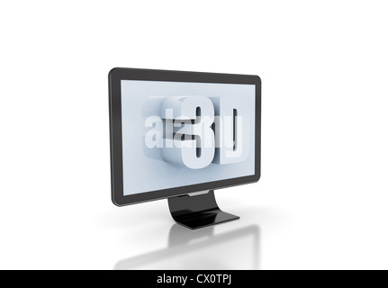 3D TV 3d Text und LCD-Bildschirm Stockfoto