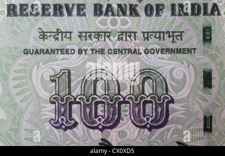 100 indische Rupie Hinweis closeup Stockfoto