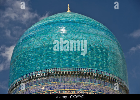 Kuppel der Tilla Kari Medresen, Registan-Platz, Samarkand, Usbekistan Stockfoto