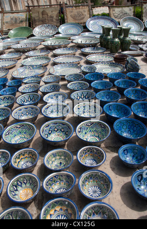 Anzeige von Keramikplatten, Samarkand, Usbekistan Stockfoto