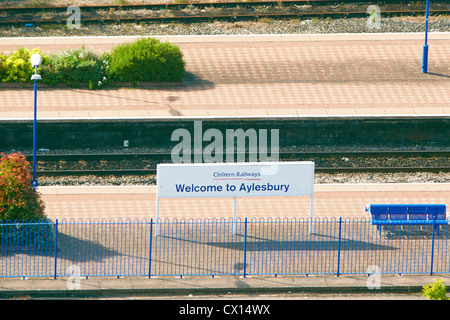 Detailansicht der Chiltern Railways Station in Aylesbury genommen von oben Stockfoto