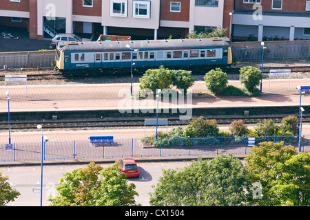 Detailansicht der Chiltern Railways Station in Aylesbury genommen von oben Stockfoto