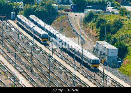 Detailansicht der Chiltern Railways Station in Aylesbury genommen von oben Stockfoto