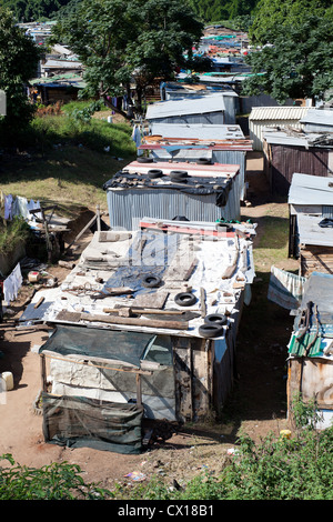 informelle Siedlung in Durban, Südafrika Stockfoto