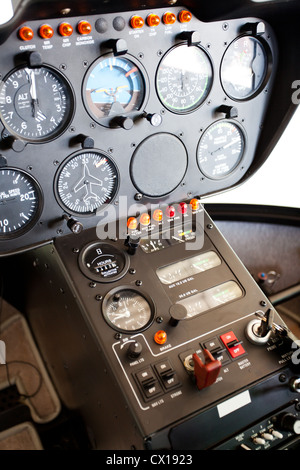 Helicopter instrument and control panel Stockfoto