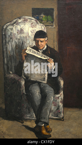 Paul Cézanne (French, 1839-1906), The Artist Vater lesen 'L ' Événement", 1866, Öl auf Leinwand Stockfoto