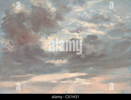 John Constable (British, 1776-1837), Cloud-Studie: stürmische Sonnenuntergang, 1821-1822, Öl auf Papier auf Leinwand Stockfoto