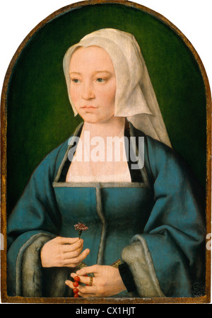 Joos van Cleve, Margaretha Boghe, Frau von Joris Vezeleer, niederländischer, aktive 1505/1508 - Öl 1540/1541, vermutlich 1518, auf Pfanne Stockfoto