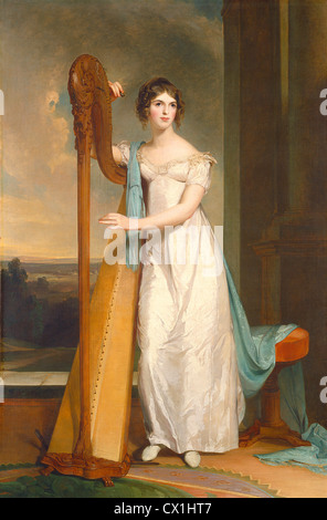 Thomas Sully, Dame mit einer Harfe: Eliza Ridgely, amerikanisch, 1783-1872, 1818, Öl auf Leinwand Stockfoto