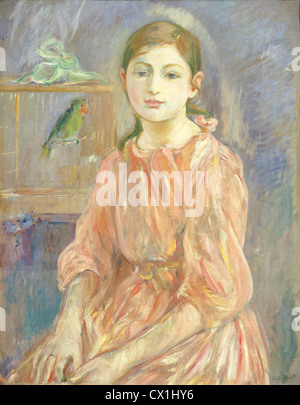 Berthe Morisot, The Artist-Tochter mit ein Sittich, Französisch, 1841-1895, 1890, Öl auf Leinwand Stockfoto