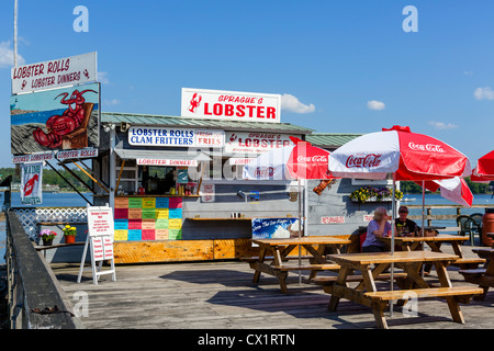 Sprague Hütte zum Mitnehmen Restaurant Lobster auf US Route 1 in Wiscasset, Lincoln County, Maine, USA Stockfoto