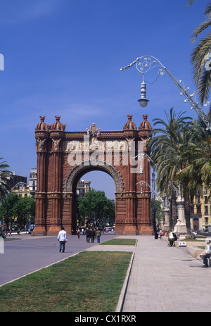 Arc de Triomf Triumphal Bogen Parc De La Ciutadella Barcelona Catalunya Spanien Stockfoto