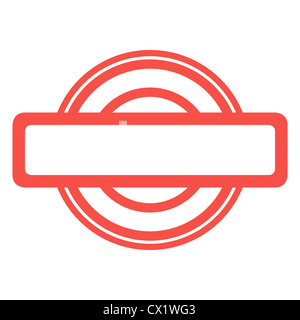 verwendete rote Grunge Stempel isoliert auf weißem Hintergrund. Stockfoto