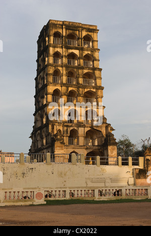 Elk201-4675v Indien, Tamil Nadu, Thanjavur, Königspalast, Glockenturm Stockfoto