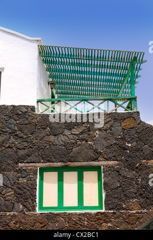 El Golfo auf Lanzarote weiße Häuser Fassaden auf den Kanarischen Inseln Stockfoto