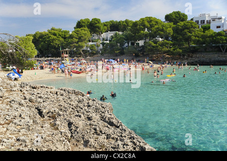 Blick auf Strand Cala Gran, Cala d ' or. Stockfoto