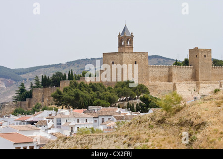 Alcazaba Festung Antequera, Provinz Málaga, Andalusien, Spanien. Stockfoto