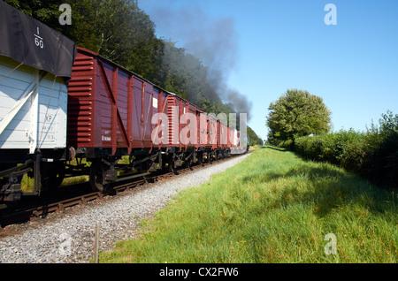 Alten Güterzug altmodischen (Fracht) gemeinsame UK bis in die frühen 1960er Jahre. Stockfoto