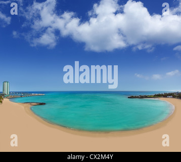 Arrecife Strand Playa del Reducto auf Lanzarote auf den Kanarischen Inseln Stockfoto
