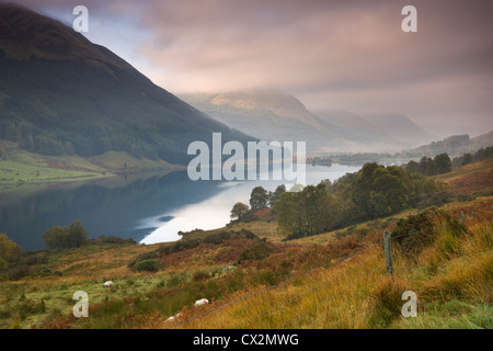 Loch Doine in die Trossachs, Stirling, Schottland. Herbst (Oktober) 2010. Stockfoto