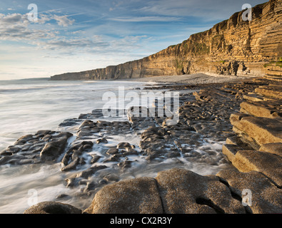 Nash-Punkt auf der Glamorgan Heritage Coast, South Wales, UK. (August) im Sommer 2012. Stockfoto