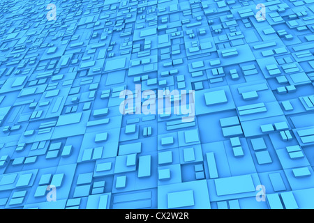 Hintergrund abstraktes Konzept mit Würfel unterschiedlicher Form und Größe. Stockfoto