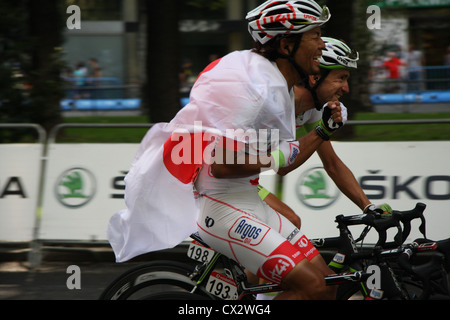 Yukihiro Doi Thierry Hupond Argos-Shimano Vuelta ein España Tour von Spanien 2012 9/09/2012 Paseo del Prado Madrid Stockfoto