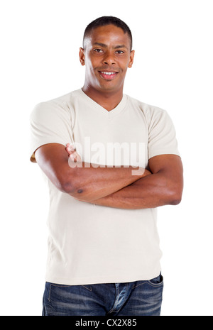 zuversichtlich indischer Mann mit seine Arme verschränkt Stockfoto