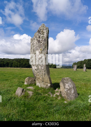 dh Nether Largie Stones KILMARTIN Glen ARGYLL SCOTLAND Scottish Standing Stein mit Tasse markiert großbritannien Stockfoto