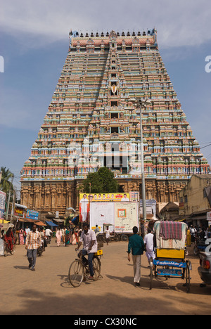 Elk201-4918v Indien, Tamil Nadu, Tiruchirappalli, Sri Ranganathaswamy Tempel Stockfoto