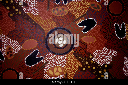 Australische Aborigines Dreamtime Acryl Stockfoto