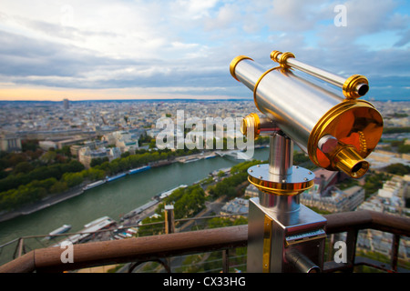 Blick auf Paris und Seine von Effeil Turm Stockfoto