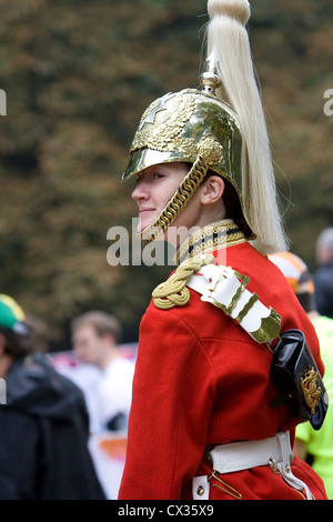 Horse Guards Band spielen am königlichen Parks Halbmarathon, London Stockfoto