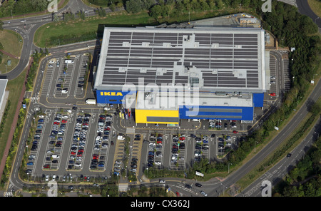 Luftaufnahme des Ikea Einrichtungshaus in Milton Keynes Stockfoto