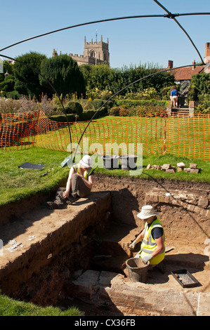 Shakespeares Haus Ausgrabungen, New Place, Stratford, England, UK Stockfoto