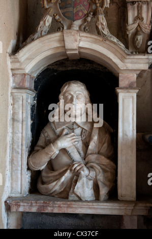 Sir Roger Smith Memorial Detail, St. Michael und alle Engel Kirche, Edmondthorpe, Leicestershire, UK Stockfoto