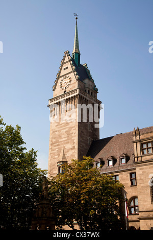 Rathausturm in Duisburg Duisburg, Nordrhein-Westfalen, Deutschland, Europa Stockfoto