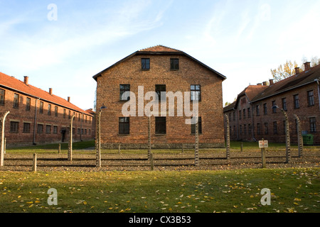 Auschwitz, Stacheldraht, Barbwire Baracke, Birkenau, Gebäude, Lager, Kammer, Konzentration, tot, Tod, Tiefe, Osten, elektrisch, Stockfoto