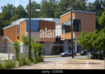 Die William O. Lockridge/Bellvue Library, Washington, Vereinigte Staaten von Amerika. Architekt: Adjaye Associates, 2012. Alles in allem Außenansicht. Stockfoto