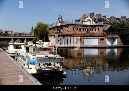 Sport Nautique Amiens, Clubhaus, Somme River, Amiens, Somme, Picardie, Frankreich Stockfoto