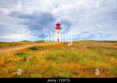 Leuchtturm List West, Ellenbogen, Sylt, Schleswig-Holstein, Deutschland Stockfoto