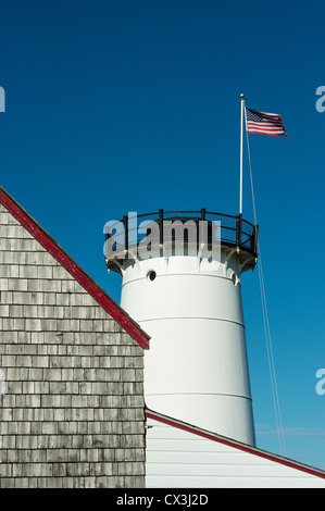 Bühne Hafen Leuchtturm, Chatham, Cape Cod, Massachusetts, USA. Auch bekannt als Hardings Strand Leuchtturm. 1880 Stockfoto