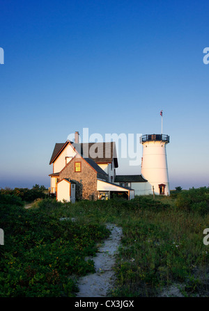 Bühne Hafen Leuchtturm, Chatham, Cape Cod, Massachusetts, USA. Auch bekannt als Hardings Strand Leuchtturm. 1880 Stockfoto