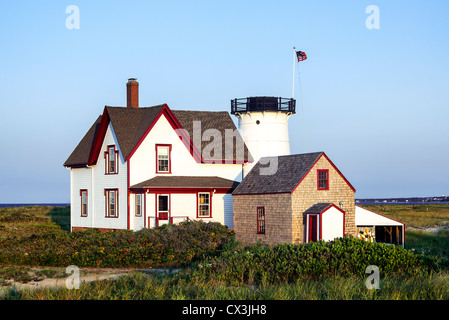 Bühne Hafen Leuchtturm, Chatham, Cape Cod, Massachusetts, USA. Auch bekannt als Hardings Strand Leuchtturm. 1880 Stockfoto