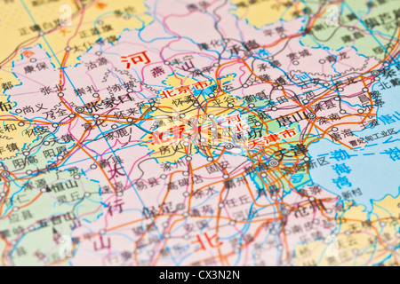 Karte von Peking, China. Stockfoto