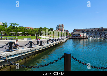 Hafen von Boston an der Christopher Columbus Waterfront Park, langen Wharf, Boston, Massachusetts, USA Stockfoto