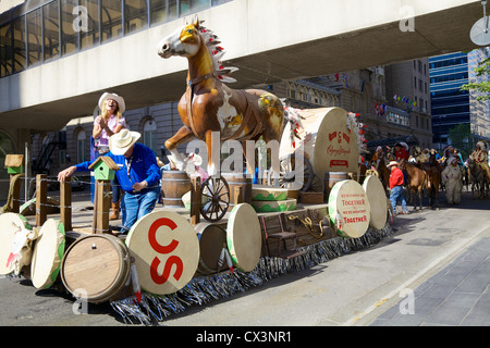 Alte Zeiten rig Prozession in der Innenstadt von Calgary, Alberta Stockfoto