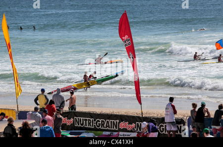 Surf Lifesaving Karneval Tugun Beach Queensland Surf Clubs besuchen einen Surf-Karneval statt, an der Gold Coast und Tugun Beach Stockfoto